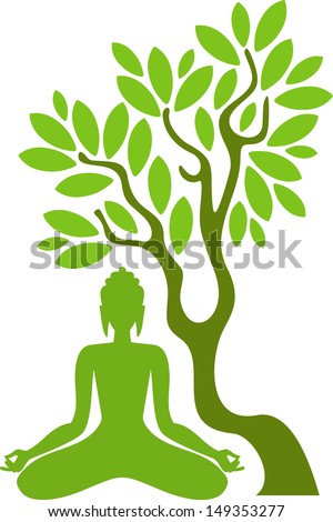 Buddha Sitting Under The Tree Stock Vector Illustration 149353277 ...