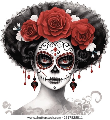 Dia DE Los Muertos face painting, Mexican Holiday, costume