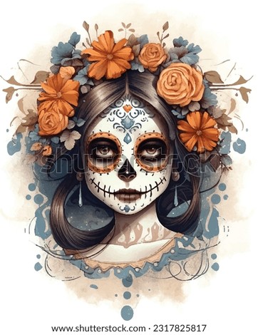 Dia DE Los Muertos face painting, Mexican Holiday, costume