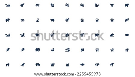 Various animals symbols It is a symbol that is used in website development, all of which are vectors. It can be enlarged without breaking the image.