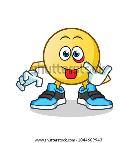 emoticon mocking mascot vector cartoon illustration