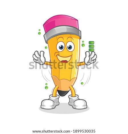 pencil full battery character. cartoon mascot vector