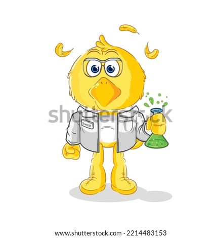 the chick scientist character. cartoon mascot vector