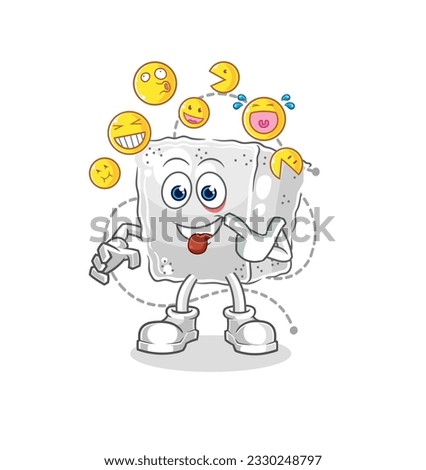 the sugar cube laugh and mock character. cartoon mascot vector
