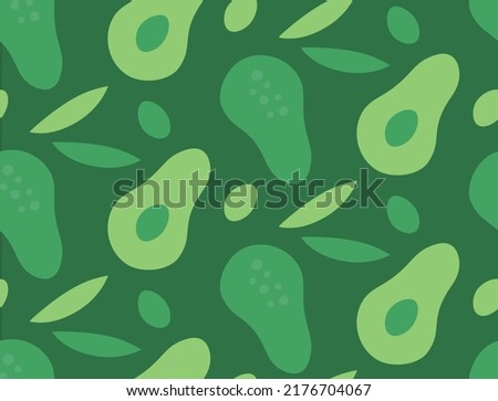Avocado seamless vector pattern. Trendy childish pattern for decoration design, poster, textile. Simple vector illustration with vegetarian healthy food