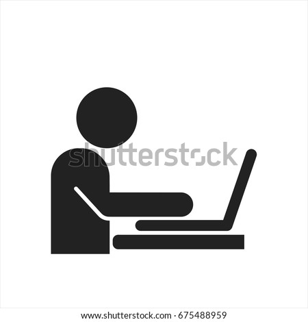 Office Working icon in trendy flat style isolated on background. Office Working icon page symbol for your web site design Office Working icon logo, app, UI. Office Working icon Vector illustration,
