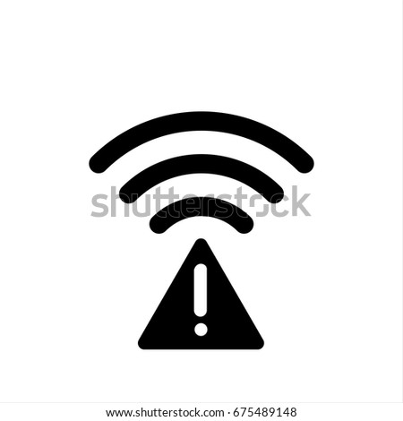 Wifi Warning icon in trendy flat style isolated on background. Wifi Warning icon page symbol for your web site design Wifi Warning icon logo, app, UI. Wifi Warning icon Vector illustration, EPS10.