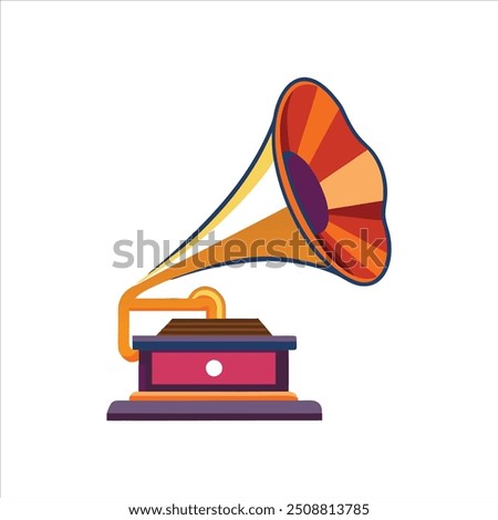 gramophone icon vector style with white background