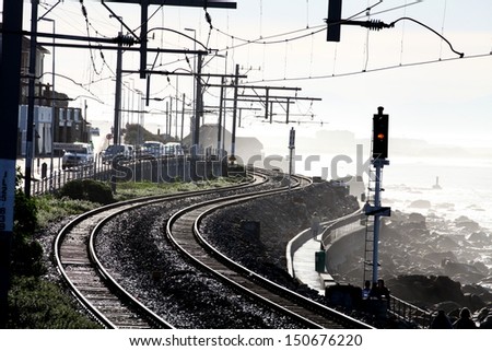 Rail tracks by the sea