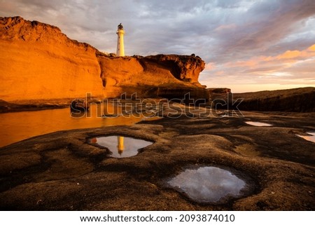 Similar – Image, Stock Photo Cliffs at New Zealand rock