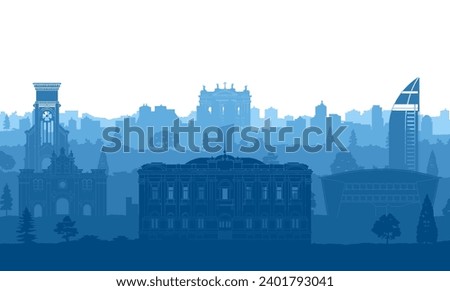 Uruguay famous landmarks by silhouette style,vector illustration