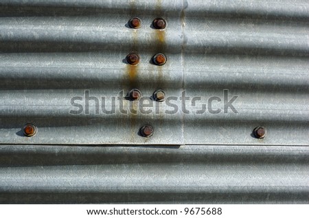 Corrugated iron joint - farm grain store