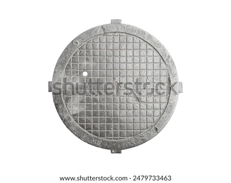 Similar – Image, Stock Photo round manhole cover on rain wet road