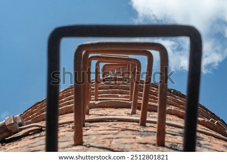 Similar – Image, Stock Photo Metal chimney in front of sky