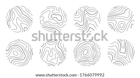Growth rings of a tree. Wood stump line design. Vector illustration