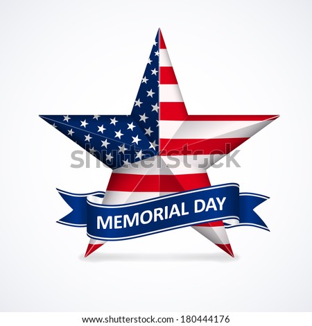 Memorial Day with star in national flag colors