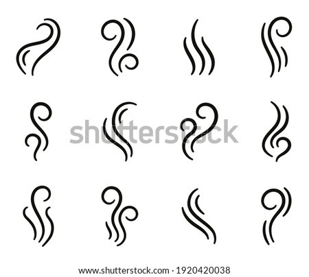 Vector smell icon. Set of smoke, steam, vapour illustration