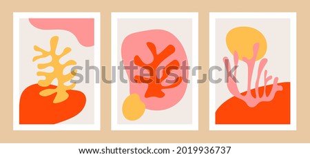 Abstract Matisse organic shapes. Coral shape homage to Matisse Сток-фото © 