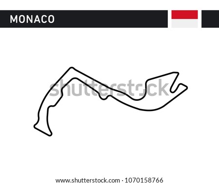 Monaco race track, circuit for motorsport and auto sport. Vector illustration road.