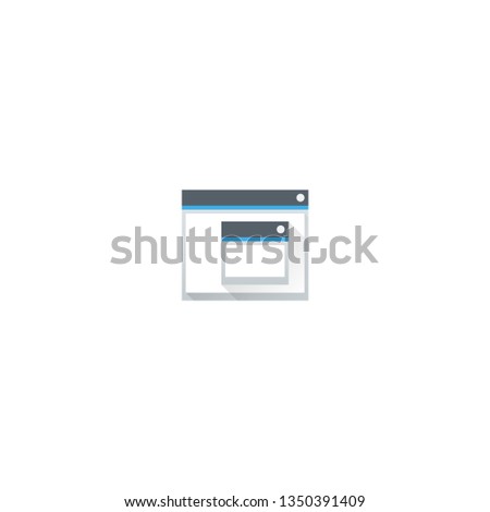 Web Page. Computer windows frame vector icon. Multiple screens symbol, pictogram.