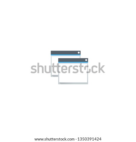 Web Page. Computer windows frame vector icon. Multiple screens symbol, pictogram.
