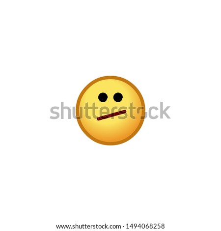 Confused Face Vector Icon. Isolated Confused Face, Meh Emoji, Emoticon, Illustration