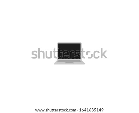Laptop vector flat icon. Isolated laptop computer emoji illustration 
