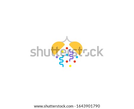 Confetti ball vector flat icon. Isolated confetti falling, new year eve, birthday party emoji illustration 