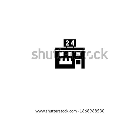 Convenience Store vector flat icon. Supermarket Grocery Store. Isolated 24 Hour Store emoji illustration 