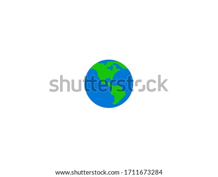 Earth globe vector flat icon. Globe Showing Americas. Isolated earth globe emoji illustration 