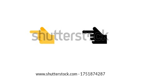 Backhand index pointing left vector flat icon. Isolated index finger emoji illustration 