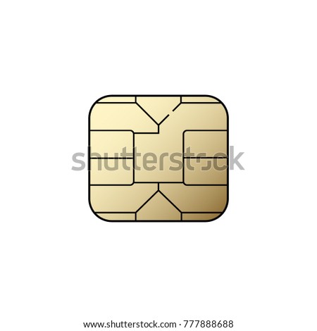 Plastic card chip, electronic device, phone vector illustration symbol icon scheme