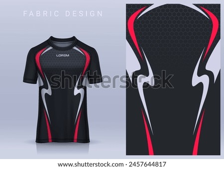Fabric textile design for Sport t-shirt, Soccer jersey mockup for football club. uniform front view.