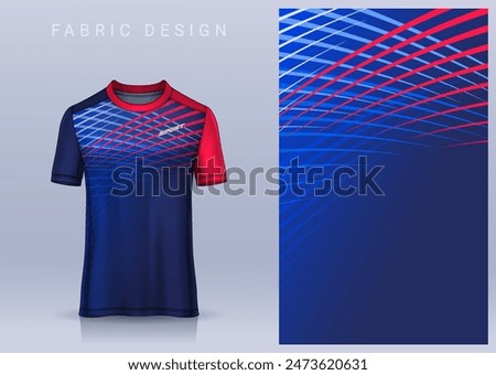 Fabric textile design for Sport t-shirt, Soccer jersey mockup for football club. uniform front view.