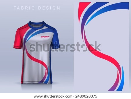 Fabric textile design for Sport t-shirt, Soccer jersey mockup for football club. uniform front view.