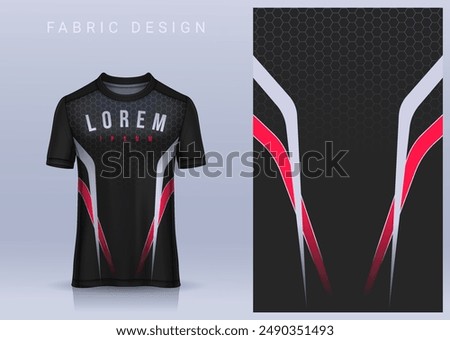 Fabric textile design for Sport t-shirt, Soccer jersey mockup for football club. uniform front view.