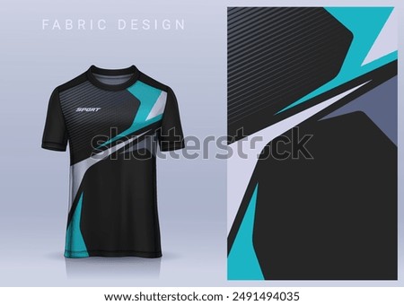 Fabric textile design for Sport t-shirt, Soccer jersey mockup for football club. uniform front view.