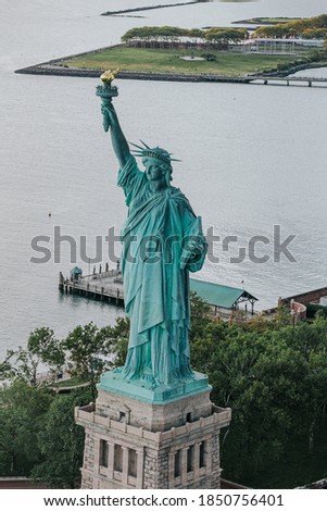 Image, Stock Photo View of Statue of Liberty from ferry