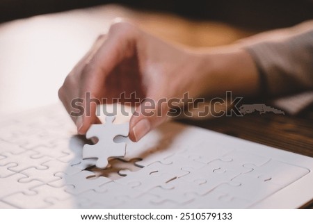 Similar – Image, Stock Photo Close-up of man hands kneading bread dough on a cutting board