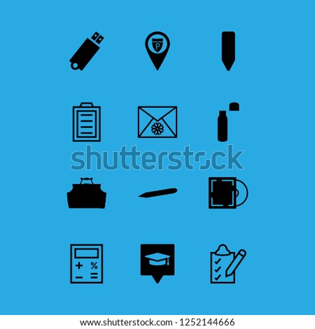 [IconsCount] pen vector set. With pencil, doctor case and dvd icons in set