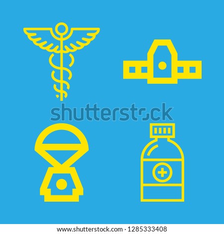 capsule icons set with medicine and space capsule vector set
