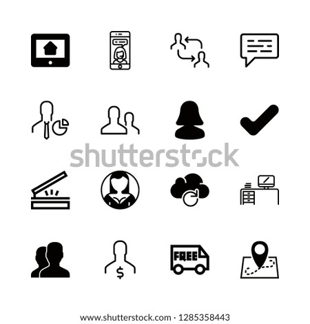 mobile icons set with smartphone, scanning and ipad vector set