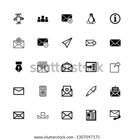 mail icons set with envelope, custom options and google adsense vector set