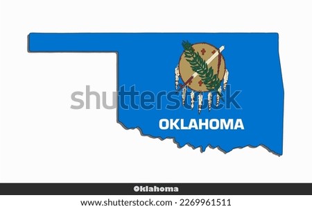 Flag Map State of Oklahoma