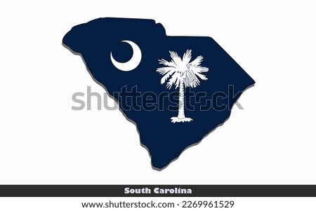 Flag Map State of South Carolina