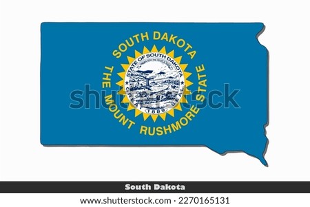 Flag Map State of South Dakota