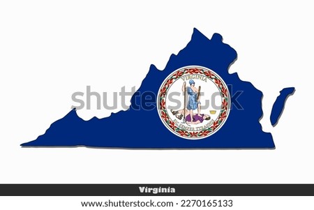 Flag Map State of Virginia