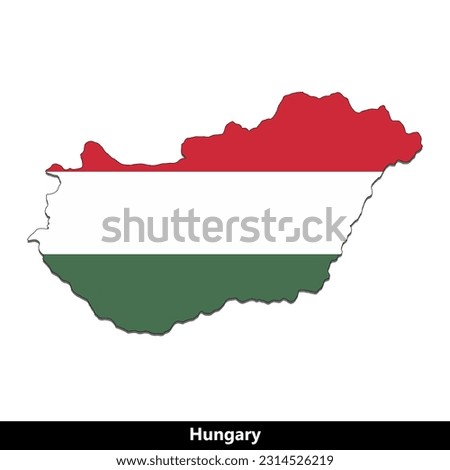 Hungary Country - Flag Map