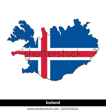 Iceland Country - Flag Map