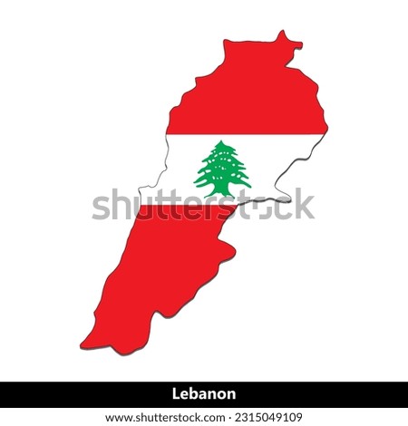 Lebanon Country - Flag Map
